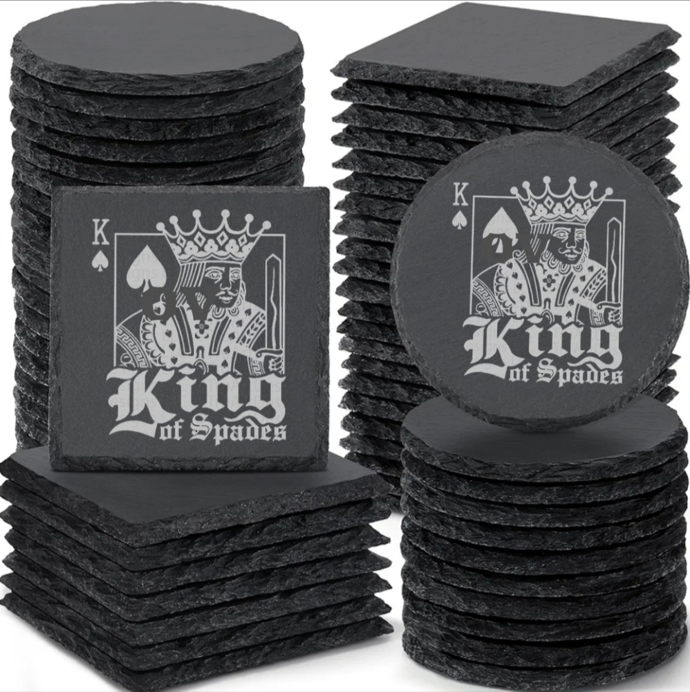 King of spades coaster set of 2